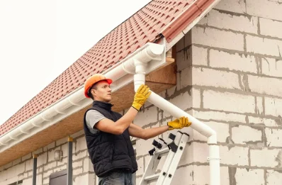 Pose et remplacement de gouttières à Flexanville